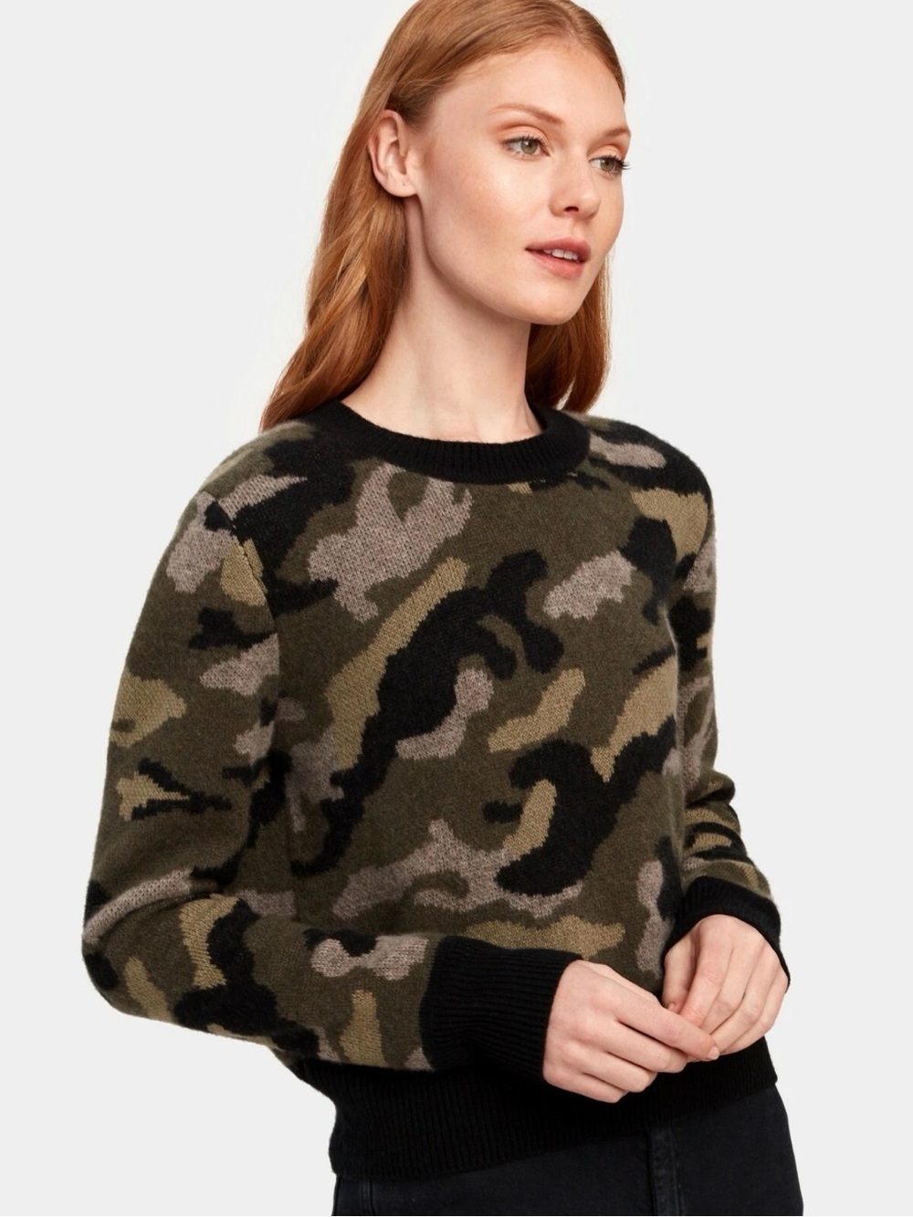 NAADAM 100% Cashmere Camo Print Pullover Sweater Size XS